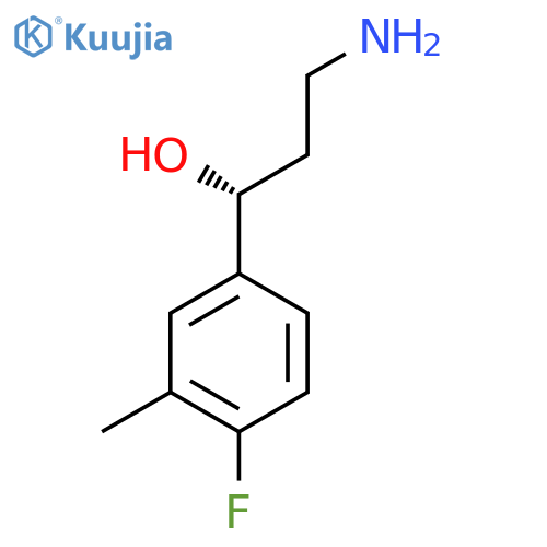 (1R)-3-amino-1-(4-fluoro-3-methylphenyl)propan-1-ol structure