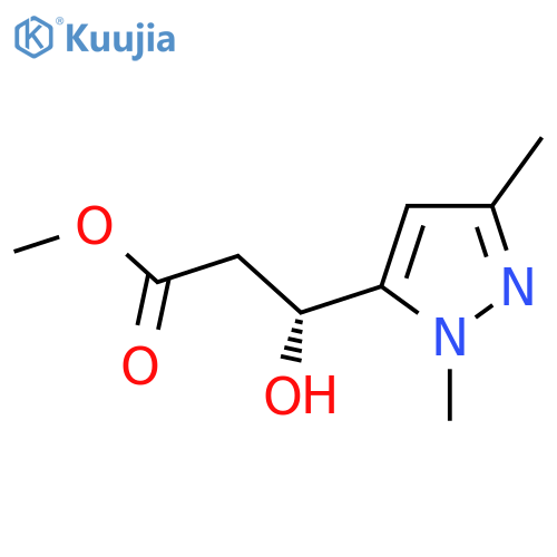 methyl (3R)-3-(1,3-dimethyl-1H-pyrazol-5-yl)-3-hydroxypropanoate structure