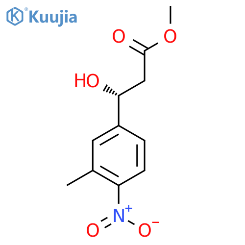methyl (3R)-3-hydroxy-3-(3-methyl-4-nitrophenyl)propanoate structure