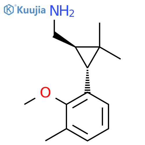 rac-(1R,3R)-3-(2-methoxy-3-methylphenyl)-2,2-dimethylcyclopropylmethanamine structure