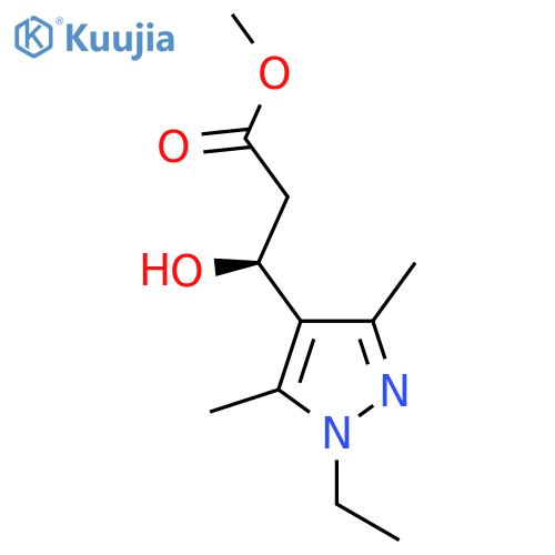 methyl (3S)-3-(1-ethyl-3,5-dimethyl-1H-pyrazol-4-yl)-3-hydroxypropanoate structure