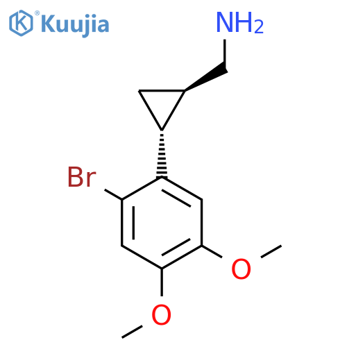 rac-(1R,2R)-2-(2-bromo-4,5-dimethoxyphenyl)cyclopropylmethanamine structure