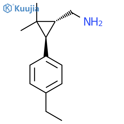 rac-(1R,3R)-3-(4-ethylphenyl)-2,2-dimethylcyclopropylmethanamine structure