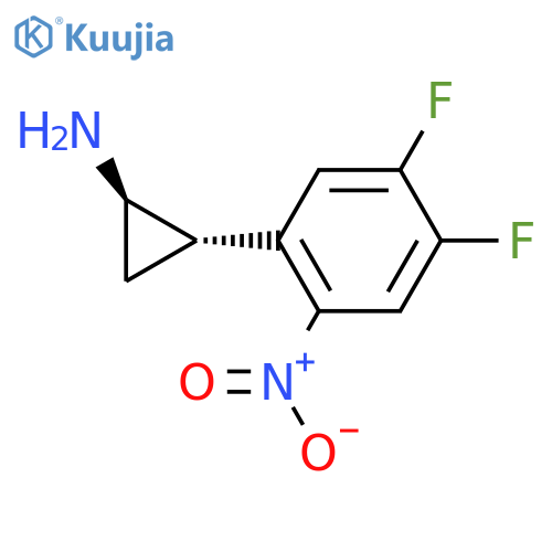 rac-(1R,2S)-2-(4,5-difluoro-2-nitrophenyl)cyclopropan-1-amine structure