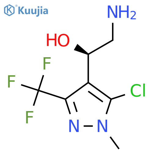 (1R)-2-amino-1-5-chloro-1-methyl-3-(trifluoromethyl)-1H-pyrazol-4-ylethan-1-ol structure