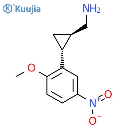 rac-(1R,2R)-2-(2-methoxy-5-nitrophenyl)cyclopropylmethanamine structure