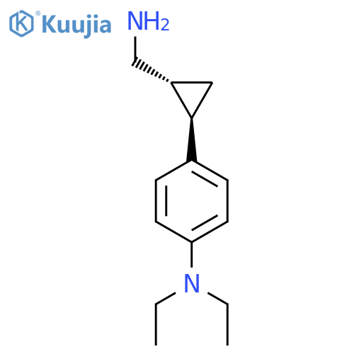 rac-4-(1R,2R)-2-(aminomethyl)cyclopropyl-N,N-diethylaniline structure