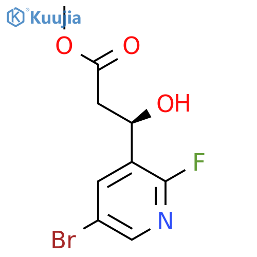 methyl (3R)-3-(5-bromo-2-fluoropyridin-3-yl)-3-hydroxypropanoate structure