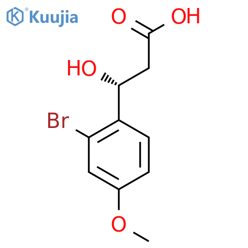 (3R)-3-(2-bromo-4-methoxyphenyl)-3-hydroxypropanoic acid structure
