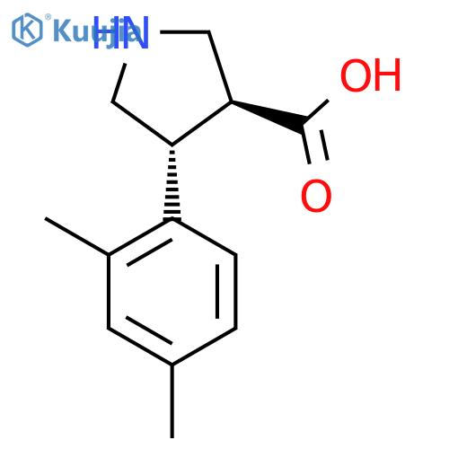 rac-(3R,4S)-4-(2,4-dimethylphenyl)pyrrolidine-3-carboxylic acid structure