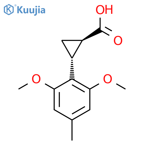 rac-(1R,2R)-2-(2,6-dimethoxy-4-methylphenyl)cyclopropane-1-carboxylic acid structure