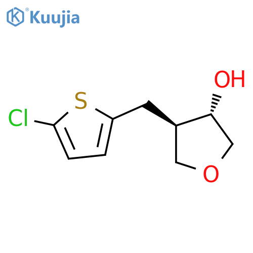 rac-(3R,4S)-4-(5-chlorothiophen-2-yl)methyloxolan-3-ol structure