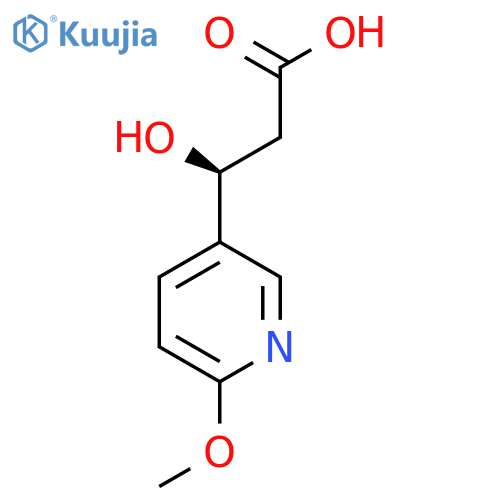 (3S)-3-hydroxy-3-(6-methoxypyridin-3-yl)propanoic acid structure