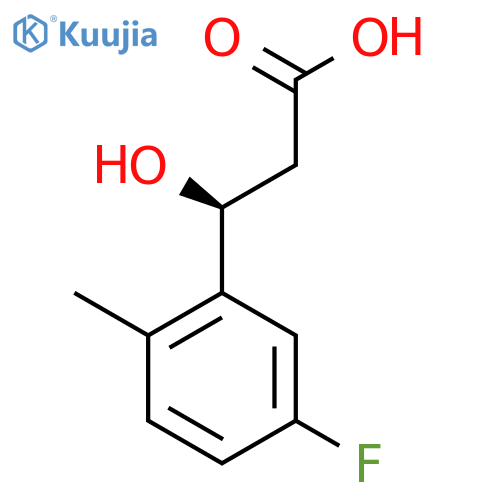 (3S)-3-(5-fluoro-2-methylphenyl)-3-hydroxypropanoic acid structure
