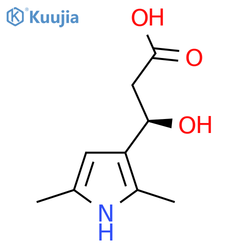 (3R)-3-(2,5-dimethyl-1H-pyrrol-3-yl)-3-hydroxypropanoic acid structure