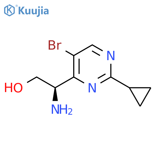 (2R)-2-amino-2-(5-bromo-2-cyclopropylpyrimidin-4-yl)ethan-1-ol structure