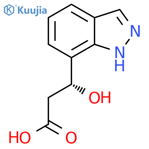 (3R)-3-hydroxy-3-(1H-indazol-7-yl)propanoic acid structure