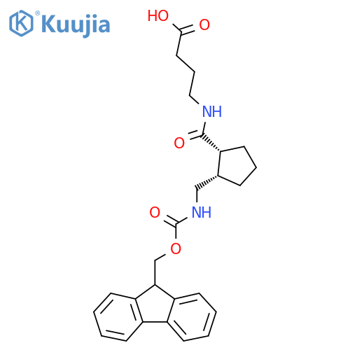 rac-4-{(1R,2S)-2-({(9H-fluoren-9-yl)methoxycarbonyl}amino)methylcyclopentylformamido}butanoic acid structure
