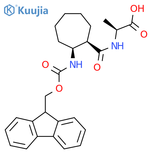 (2S)-2-{[(1RS,2SR)-2-({[(9H-fluoren-9-yl)methoxy]carbonyl}amino)cycloheptyl]formamido}propanoic acid structure