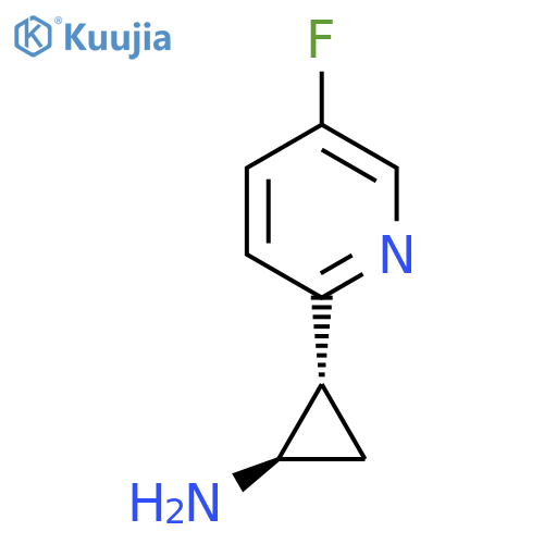 rac-(1R,2R)-2-(5-fluoropyridin-2-yl)cyclopropan-1-amine structure