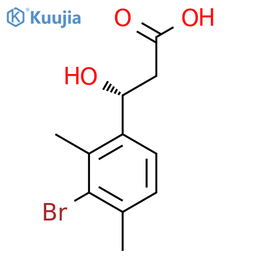 (3R)-3-(3-bromo-2,4-dimethylphenyl)-3-hydroxypropanoic acid structure