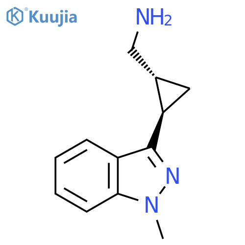 rac-(1R,2R)-2-(1-methyl-1H-indazol-3-yl)cyclopropylmethanamine structure
