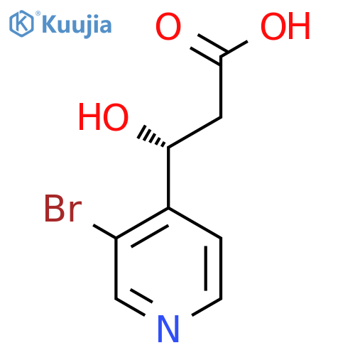 (3R)-3-(3-bromopyridin-4-yl)-3-hydroxypropanoic acid structure