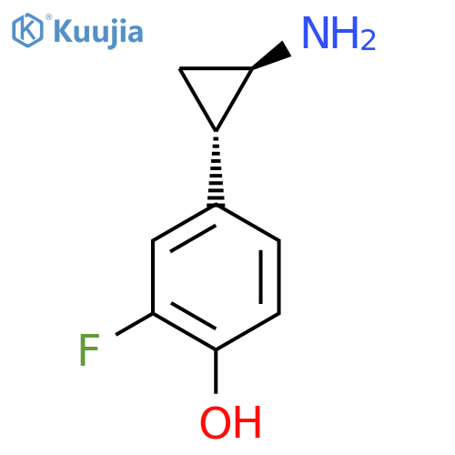 rac-4-(1R,2S)-2-aminocyclopropyl-2-fluorophenol structure