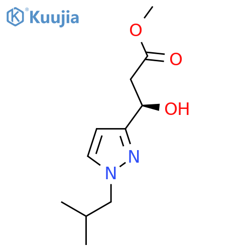 methyl (3R)-3-hydroxy-3-1-(2-methylpropyl)-1H-pyrazol-3-ylpropanoate structure