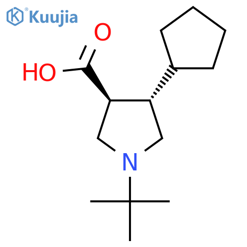 1-tert-butyl-4-cyclopentylpyrrolidine-3-carboxylic acid structure