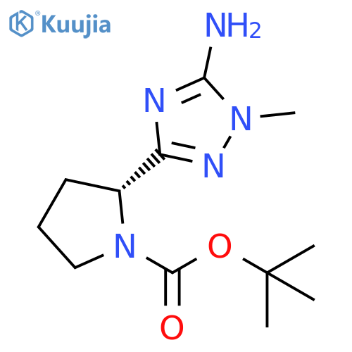 tert-butyl (2R)-2-(5-amino-1-methyl-1H-1,2,4-triazol-3-yl)pyrrolidine-1-carboxylate structure