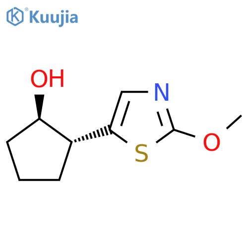 rac-(1R,2R)-2-(2-methoxy-1,3-thiazol-5-yl)cyclopentan-1-ol structure