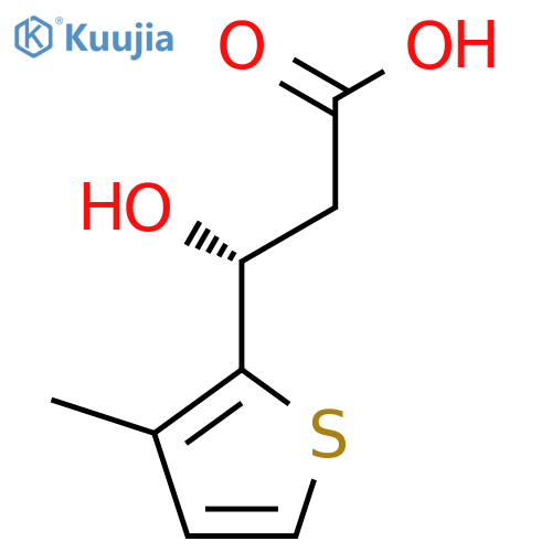 (3R)-3-hydroxy-3-(3-methylthiophen-2-yl)propanoic acid structure