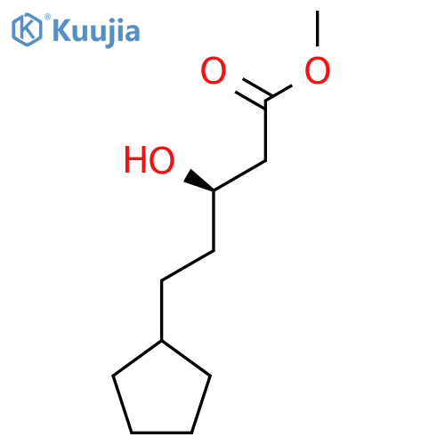 methyl (3R)-5-cyclopentyl-3-hydroxypentanoate structure
