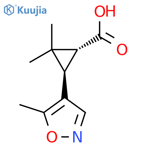 rac-(1R,3R)-2,2-dimethyl-3-(5-methyl-1,2-oxazol-4-yl)cyclopropane-1-carboxylic acid structure