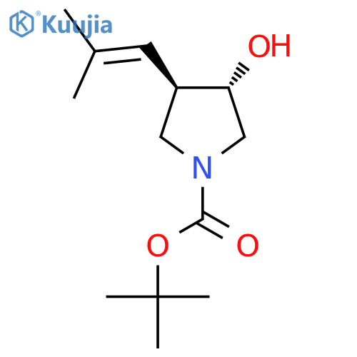 rac-tert-butyl (3R,4S)-3-hydroxy-4-(2-methylprop-1-en-1-yl)pyrrolidine-1-carboxylate structure