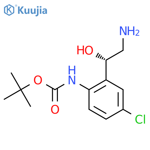 tert-butyl N-{2-(1S)-2-amino-1-hydroxyethyl-4-chlorophenyl}carbamate structure