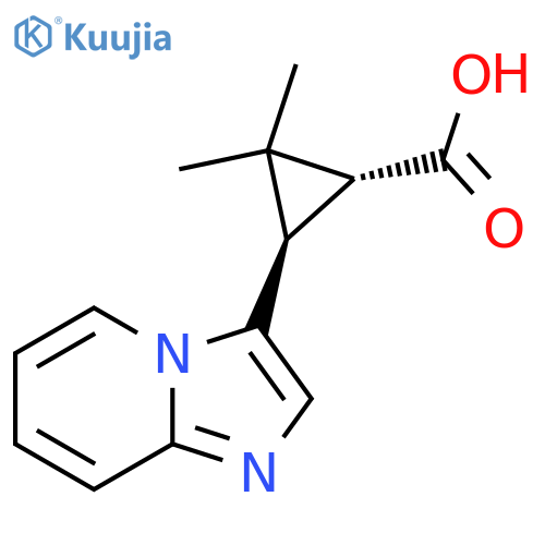 rac-(1R,3R)-3-{imidazo1,2-apyridin-3-yl}-2,2-dimethylcyclopropane-1-carboxylic acid structure