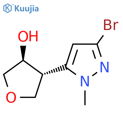 rac-(3R,4S)-4-(3-bromo-1-methyl-1H-pyrazol-5-yl)oxolan-3-ol structure