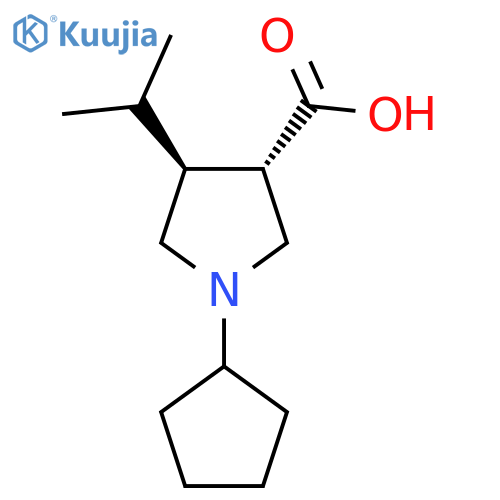 1-cyclopentyl-4-(propan-2-yl)pyrrolidine-3-carboxylic acid structure