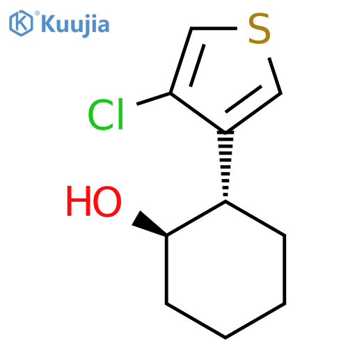 rac-(1R,2S)-2-(4-chlorothiophen-3-yl)cyclohexan-1-ol structure