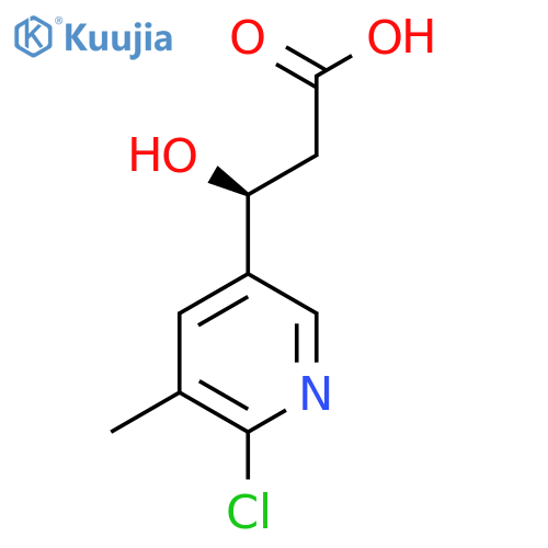 (3S)-3-(6-chloro-5-methylpyridin-3-yl)-3-hydroxypropanoic acid structure