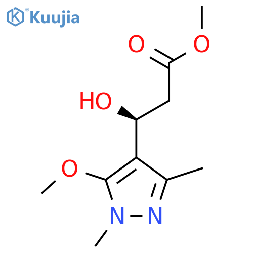 methyl (3S)-3-hydroxy-3-(5-methoxy-1,3-dimethyl-1H-pyrazol-4-yl)propanoate structure