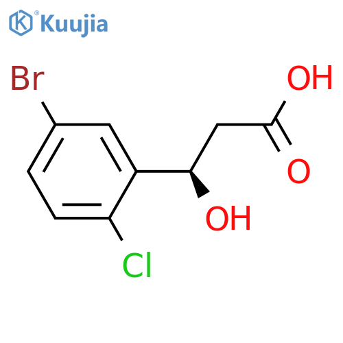 (3R)-3-(5-bromo-2-chlorophenyl)-3-hydroxypropanoic acid structure