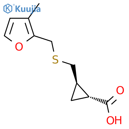 rac-(1R,2R)-2-({(3-methylfuran-2-yl)methylsulfanyl}methyl)cyclopropane-1-carboxylic acid structure