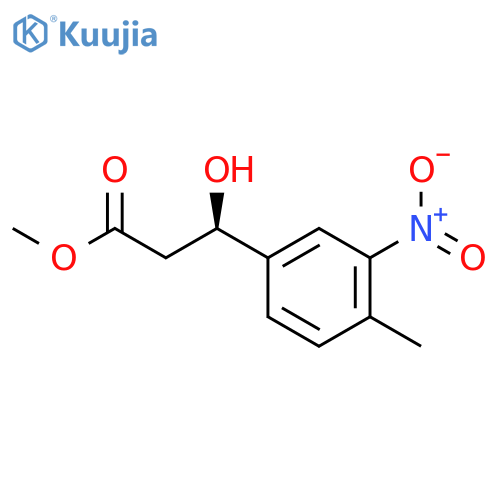 methyl (3R)-3-hydroxy-3-(4-methyl-3-nitrophenyl)propanoate structure