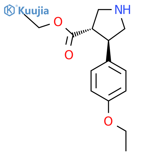 rac-ethyl (3R,4S)-4-(4-ethoxyphenyl)pyrrolidine-3-carboxylate structure