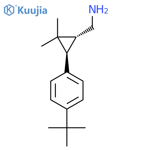 rac-(1R,3R)-3-(4-tert-butylphenyl)-2,2-dimethylcyclopropylmethanamine structure