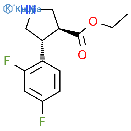 rac-ethyl (3R,4S)-4-(2,4-difluorophenyl)pyrrolidine-3-carboxylate structure