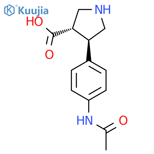 rac-(3R,4S)-4-(4-acetamidophenyl)pyrrolidine-3-carboxylic acid structure